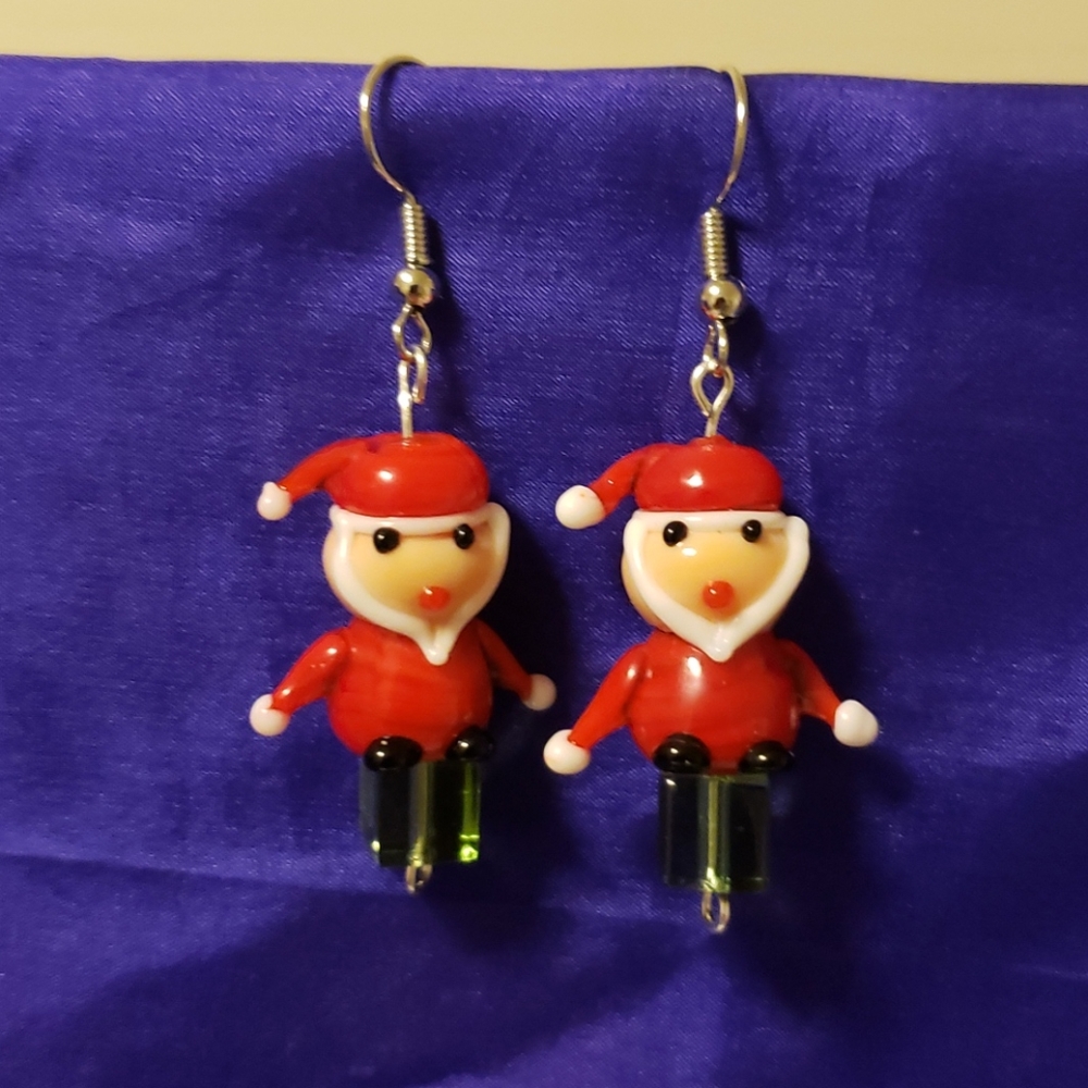 Christmas Holiday Santa Earrings